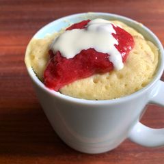 Rhubarb Mug Cake A picture of Rhubarb Mug Cake.