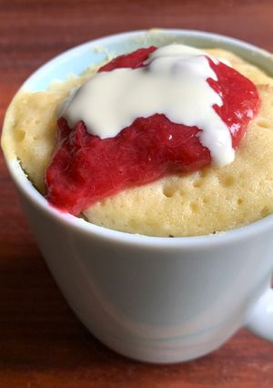 A picture of Rhubarb Mug Cake.