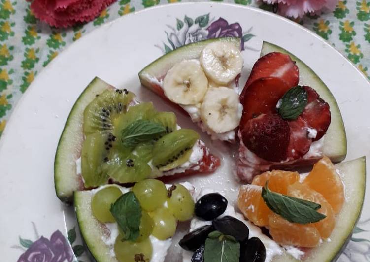 Recipe of Super Quick Homemade Watermelon fruit pizza