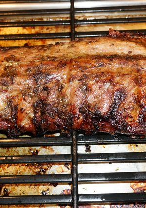 A picture of Roast Pork Ribs with Fresh Herb Marinade.
