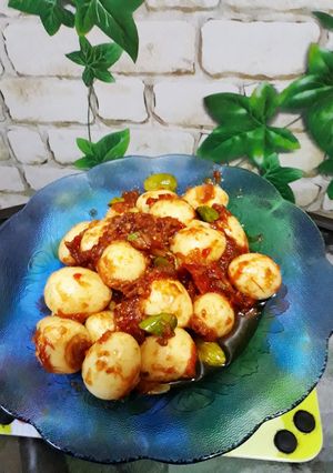 Foto resep Telur puyuh sambel pete