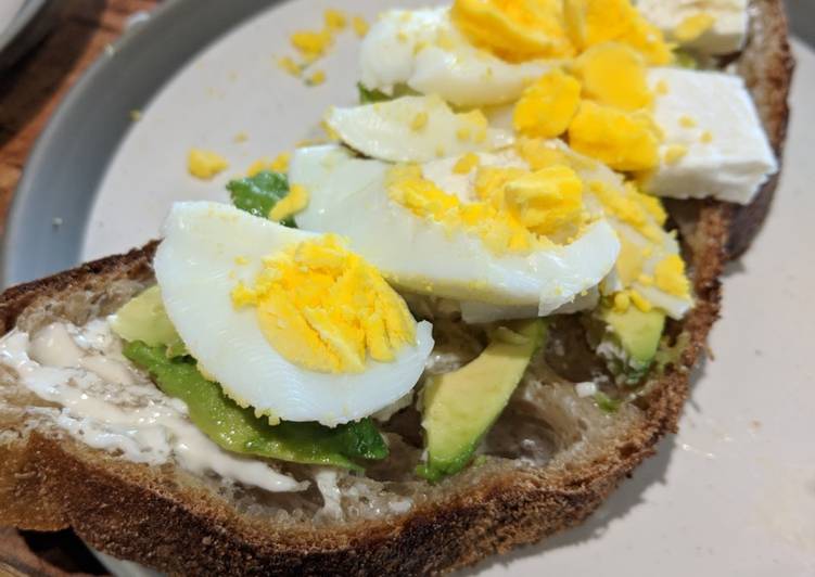 Recipe of Favorite Avocado and eggs on toast with crumbled feta