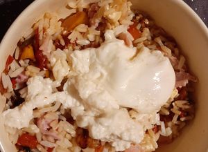 Une photo de Risotto revisité au jambon et poivrons