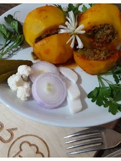 عکسی از دستور دلمه سیب زمینی😋😋