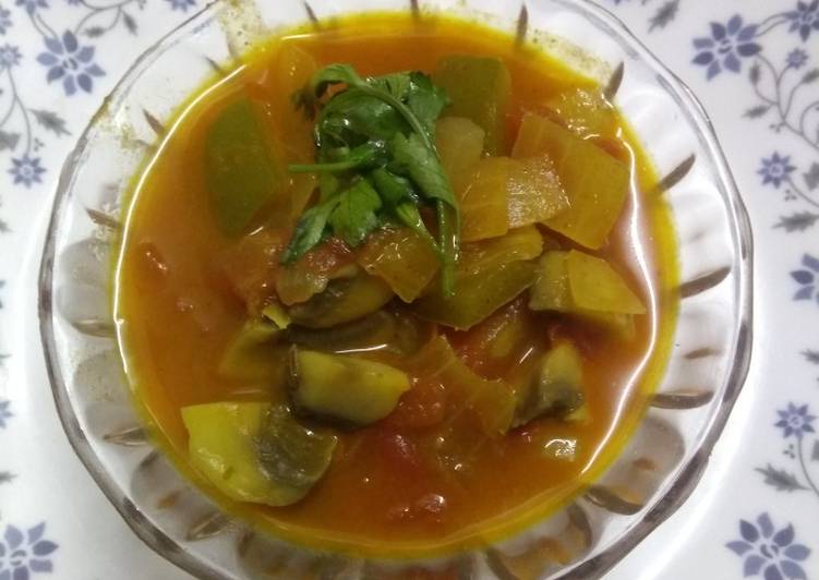 Now You Can Have Your Mushroom capsicum curry- home style