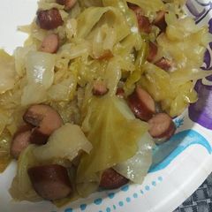 A picture of Cabbage and Little Smokies.