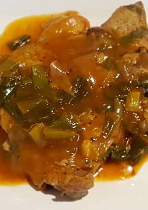Una foto de Hígado, bifes al vino blanco