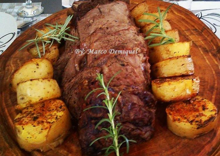 Contra Filé Assado Com Batatas Ao Forno Receita Por Marco Demiquel Cookpad