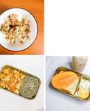 Giảm cân + eat clean: Granola + Ức gà xào mì than tre + Bánh mì trứng