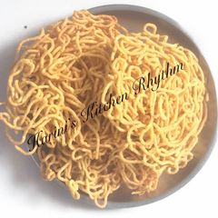 A picture of Sev(with cooked left over rice).