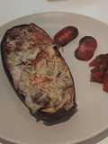 🍆 Berenjenas rellenas de puerros, bechamel y queso azul 🧀🔹