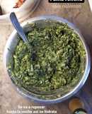 Fainá relleno de espinaca y cebollas asadas