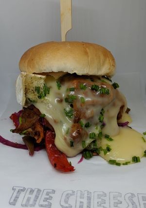A picture of The Dirty Hog Burger.