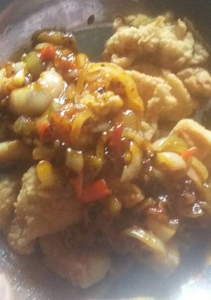 Foto resep Ayam tepung saus lada hitam