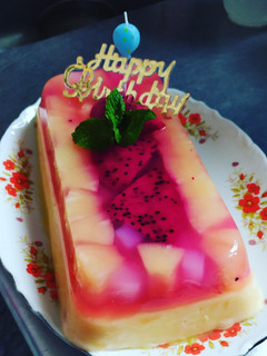 Foto resep Puding caramel buah naga
