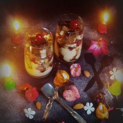 A picture of Sevai fruit custard.