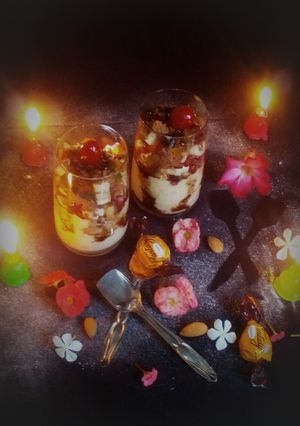 A picture of Sevai fruit custard.