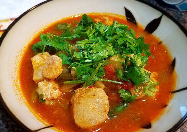 Recipe of Super Quick Homemade Sea scallops in tomato onion soup