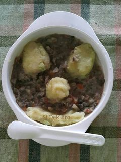 Foto resep MPASI 8m+ Kentang Tumbuk & Terong Balado