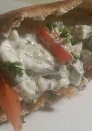 A picture of Buffalo Tender Pita.