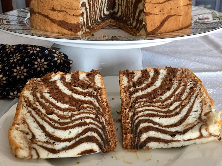 Cara Memasak Zebra Cake Putih Telur Irit Anti Gagal