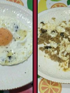 Una foto de Huevos fritos trufados con miga de pan de payés