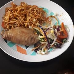 A picture of Spaghetti Jollof.