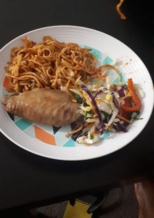 A picture of Spaghetti Jollof.