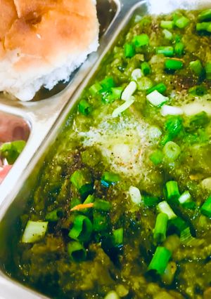 A picture of Green Pavbhaji.