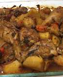 Muslos de pollo con vegetales