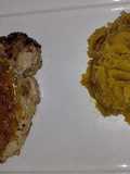 Costeletas de cerdo con cebolla caramelizada