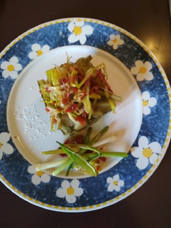 Una foto de Borraja con puerro y jamón. Especial para diabéticos. Receta 5*