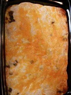 A picture of Biscuits and Gravy Casserole .