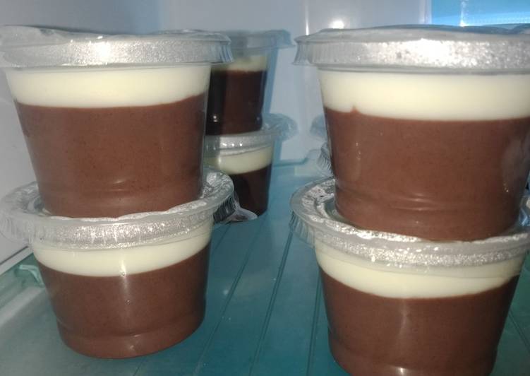 Puding brownis vla vanila