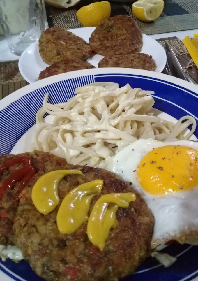 Una foto de Hamburguesas de lentejas y arroz