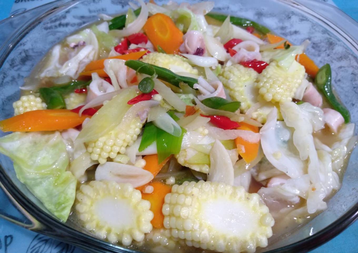 Capcay seafood pedas
