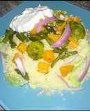Cous-cous con verduras y salsa alioli