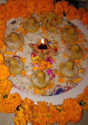 A picture of #chana dal stuff modak post2.