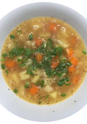 Hình của món Súp khoai tây cà rốt.