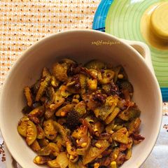 A picture of Kakora/spine gourd sabji.