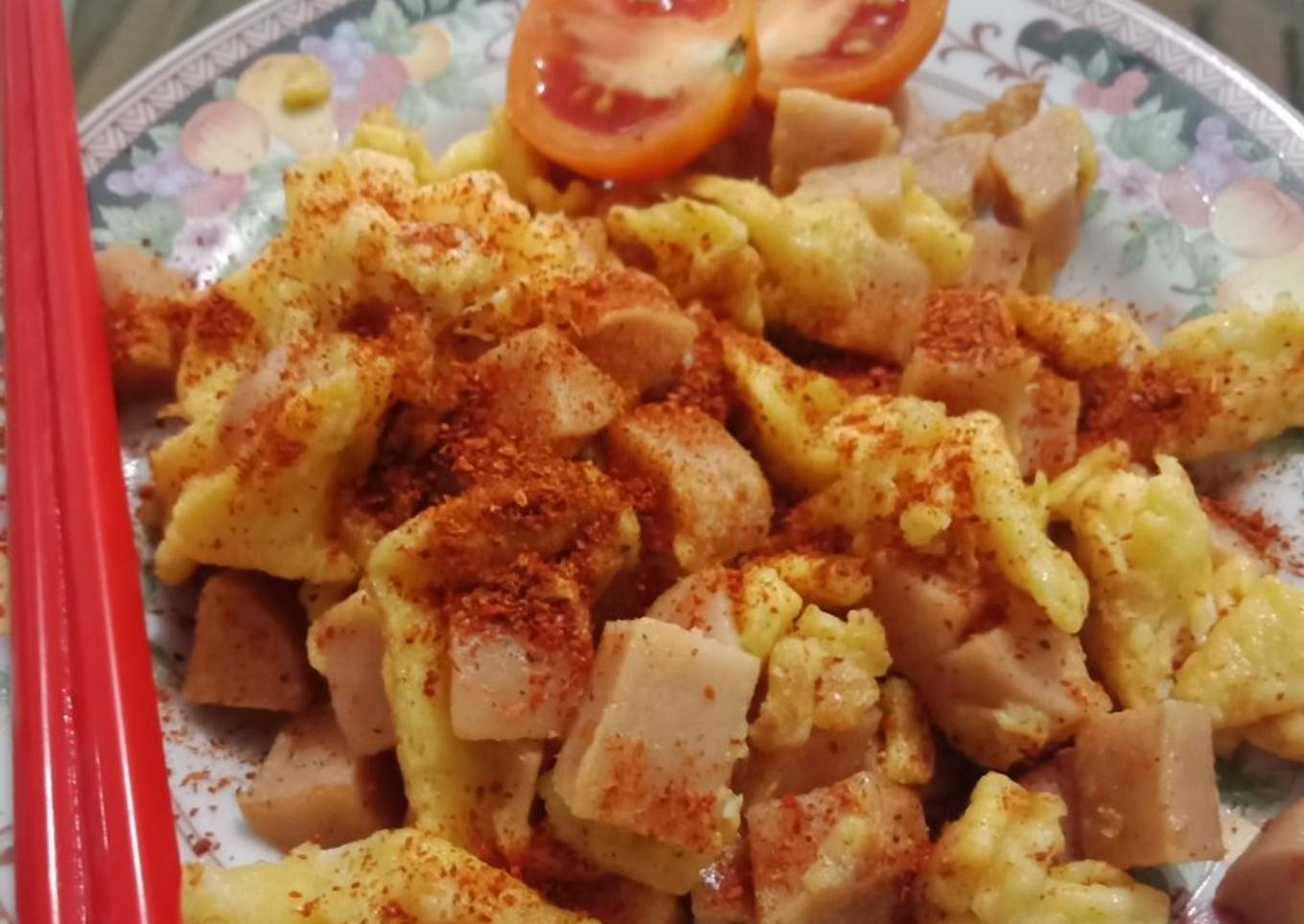 Omelette telur sosis