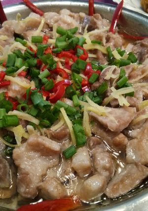 A picture of Steamed Pork Meat with Salted Shrimp Sauce.