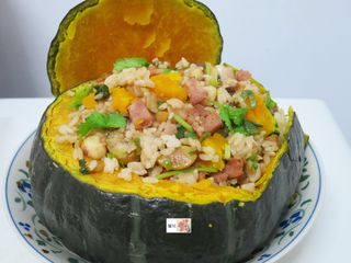 栗子海鮮炒飯南瓜盅