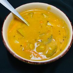 A picture of Small onion sambar/south Indian special sambar.