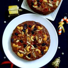 A picture of Eggless plum cake.