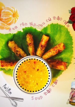 Hình của món Nem rán tép rau củ thập cẩm.