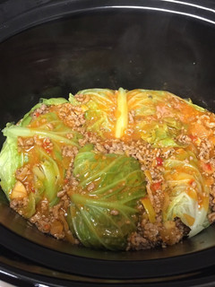 Una foto de Rollo de repollo relleno de carne