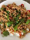 ผัดกะเพราโปรตีนเกษตร (เจ)