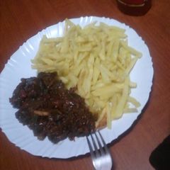 A picture of Wetfry Liver with chips #authormarathon.