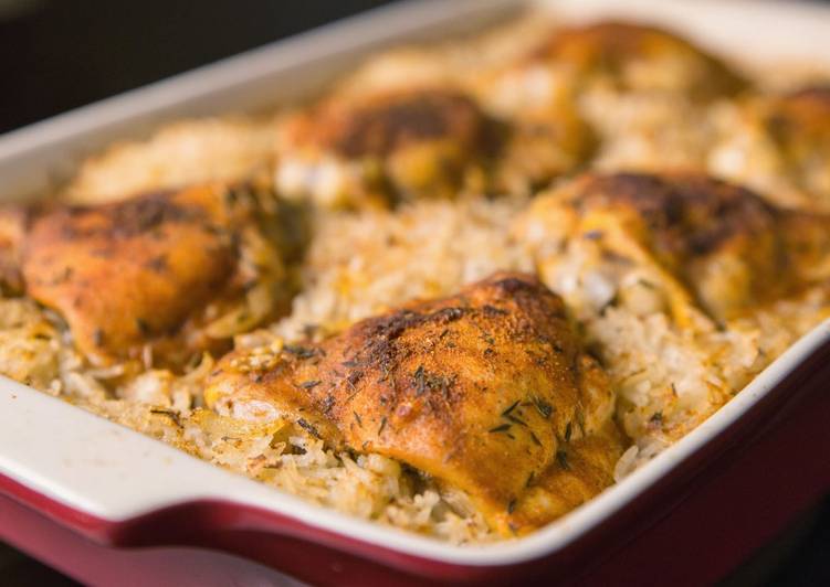 Oven baked chicken and rice